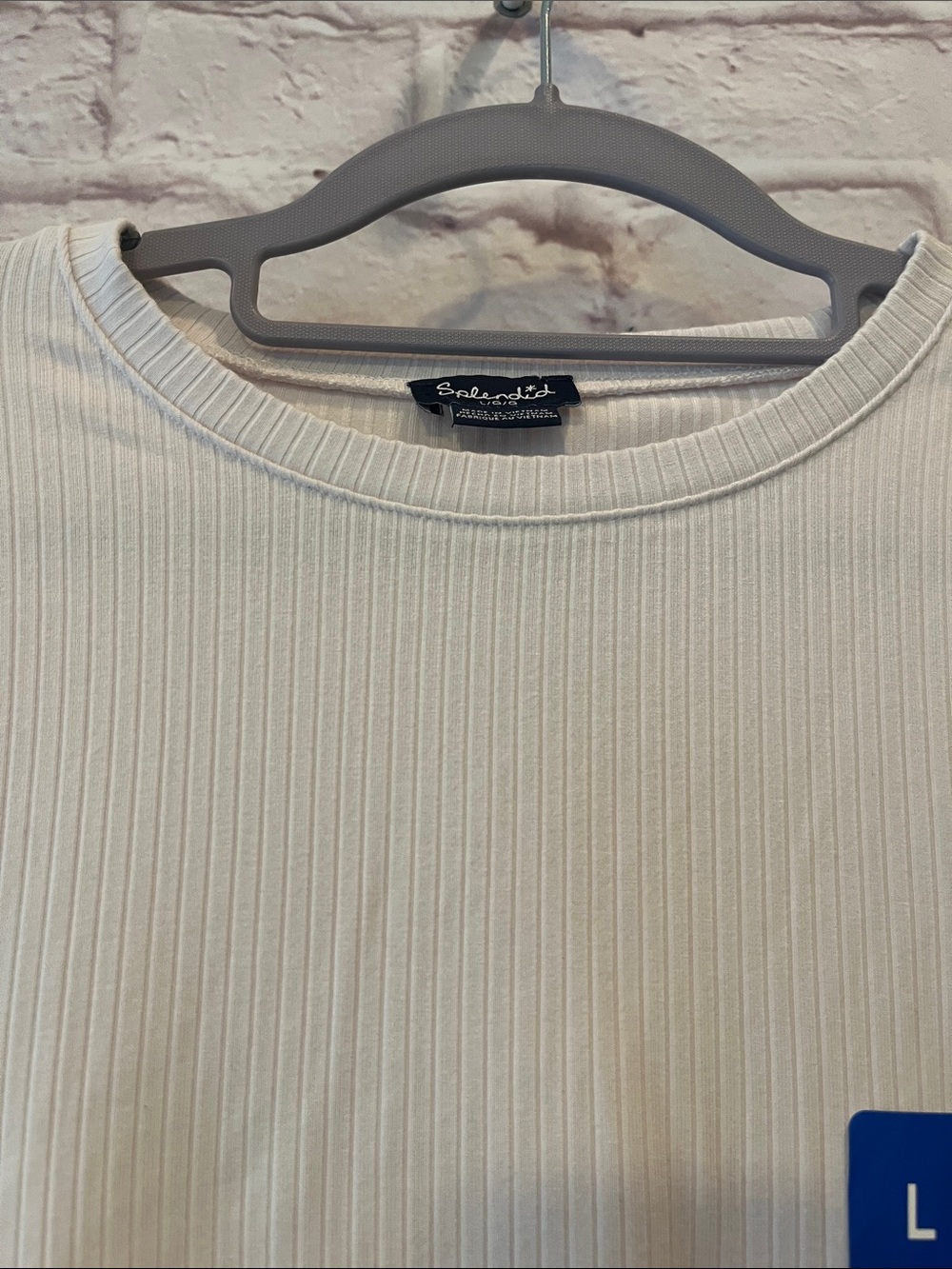 Splendid Cream Ribbed Short-Sleeve Tee - Picture 2 of 5
